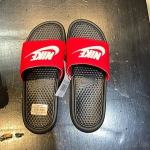 Nike red slides size 9